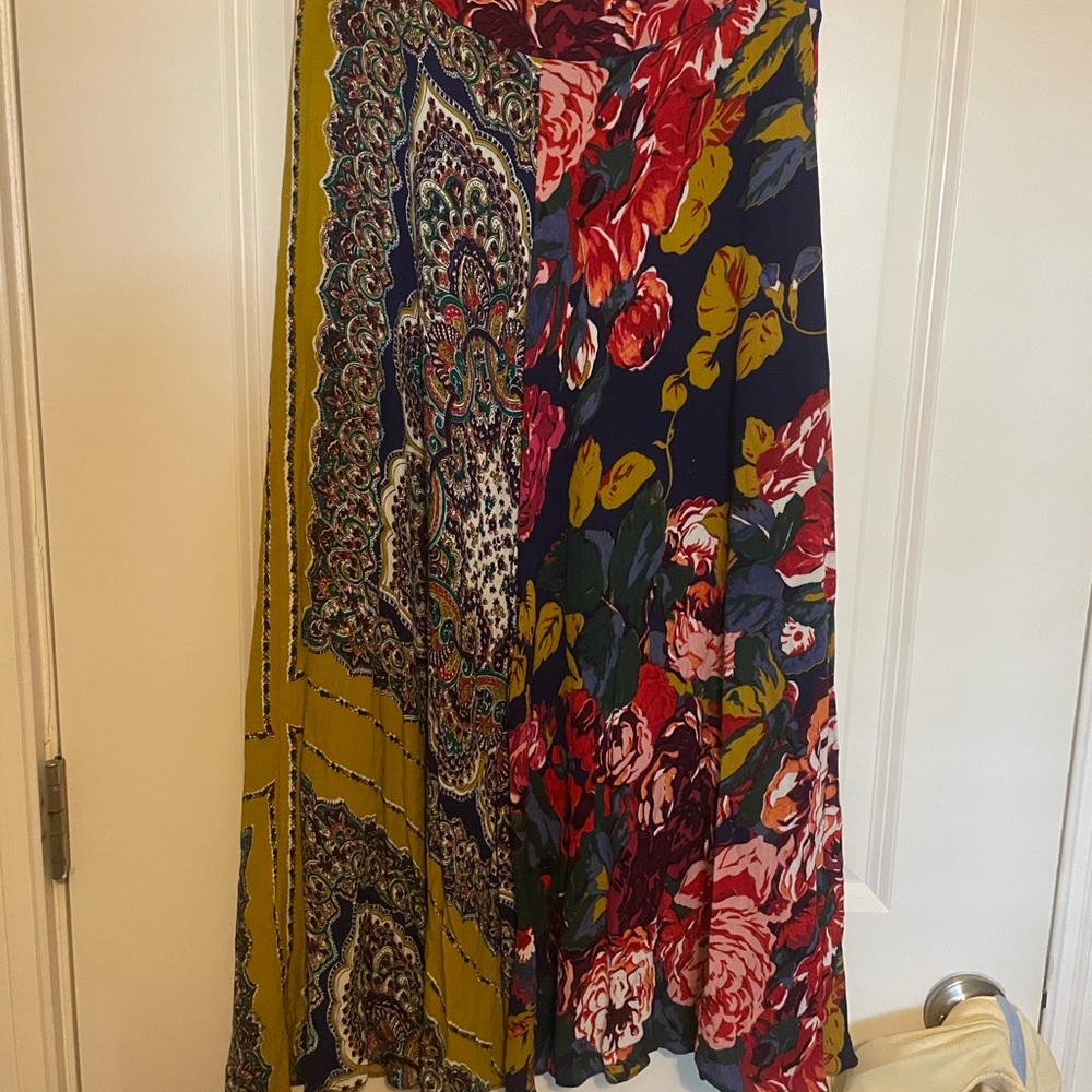 Moulinette Soeurs Anthropologie Gwen Scarf Print Midi Skirt Size 6